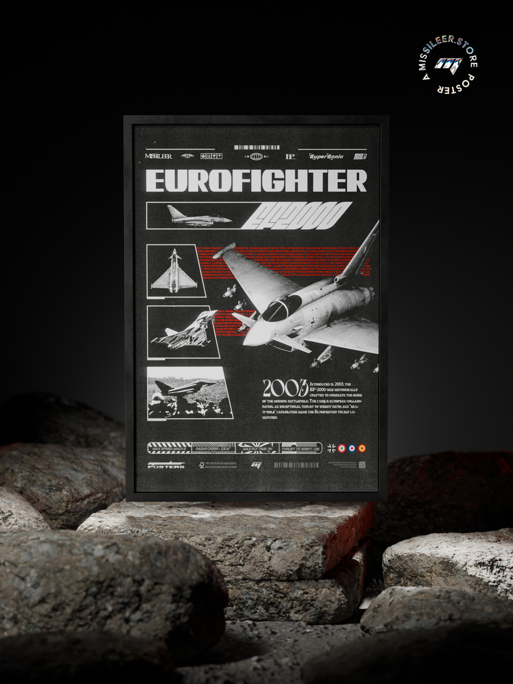 Retro EF2000 Eurofighter Typhoon Premium Matte Poster
