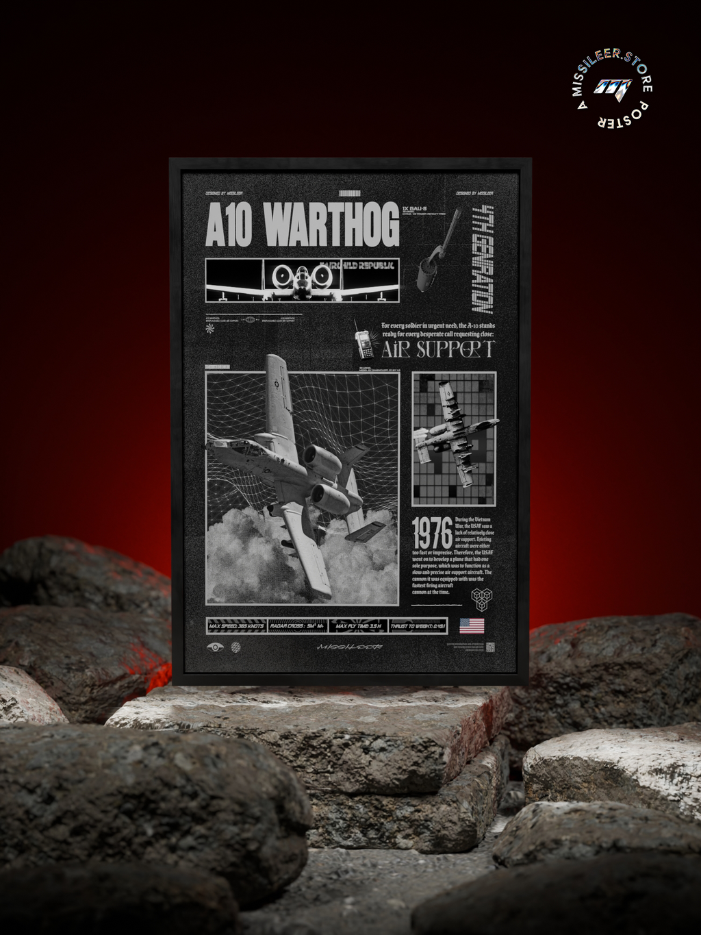 A10 Warthog Brutalism Premium Matte Poster