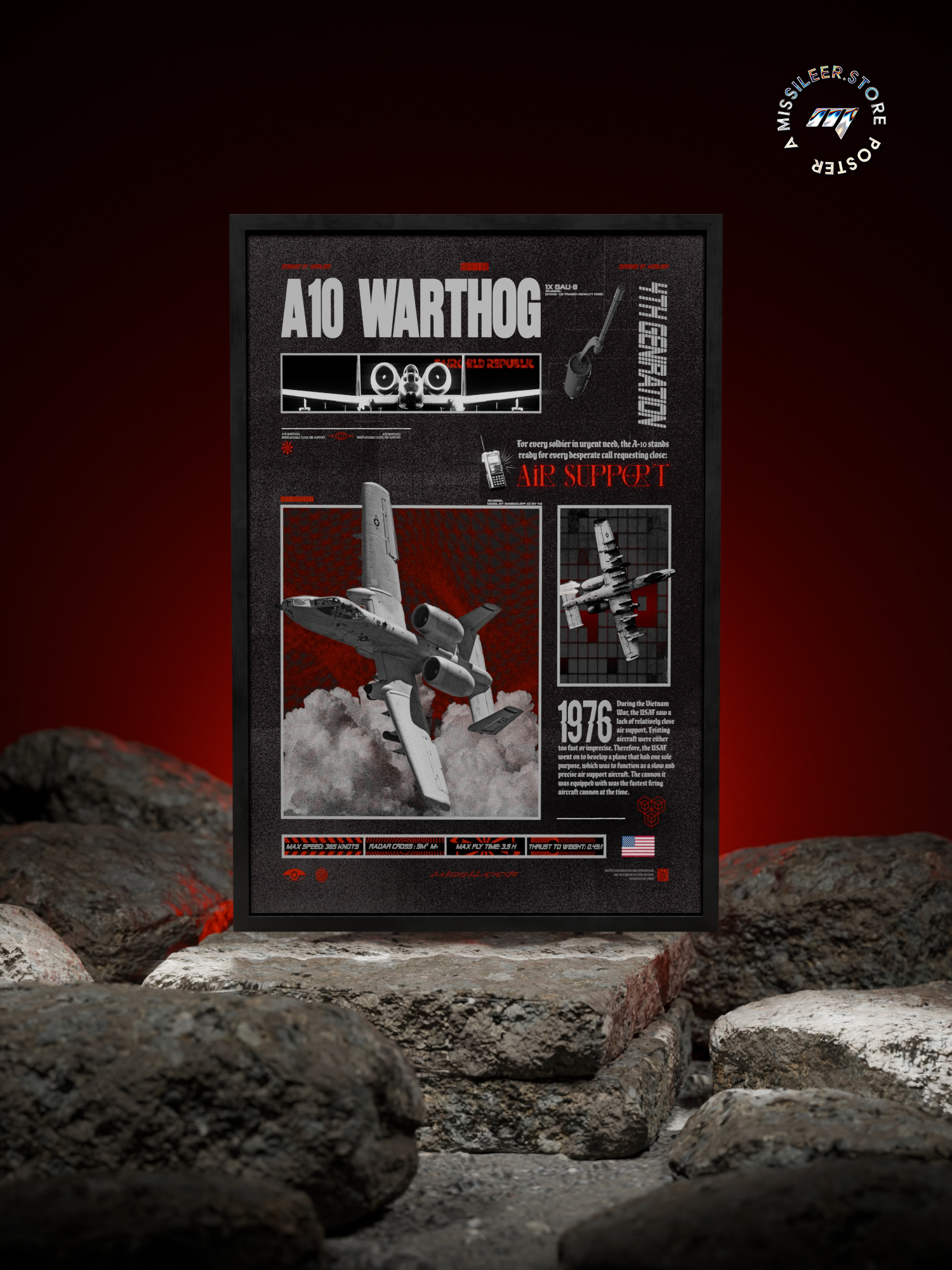 A10 Warthog Brutalism Premium Matte Poster