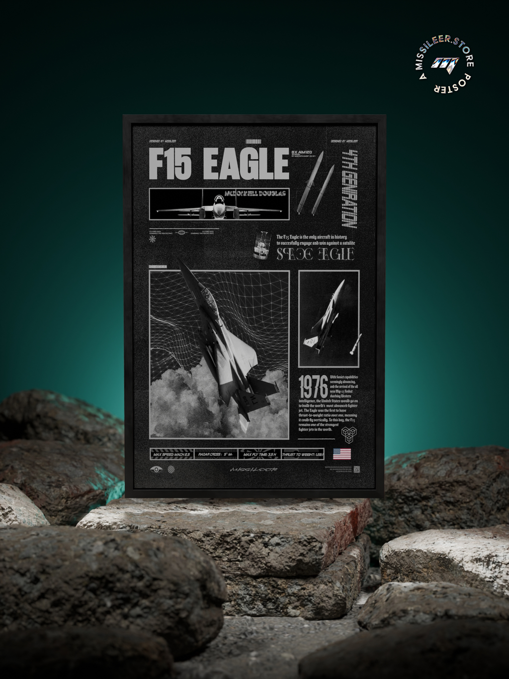 F15 Eagle Brutalism Premium Matte Poster