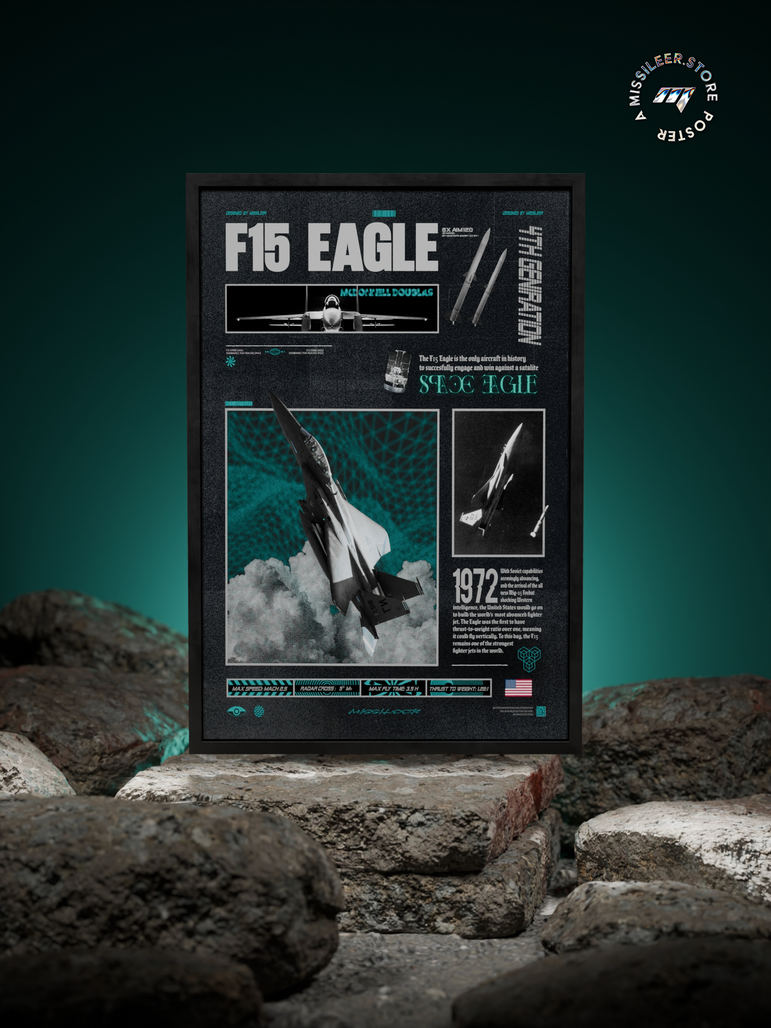 F15 Eagle Brutalism Premium Matte Poster